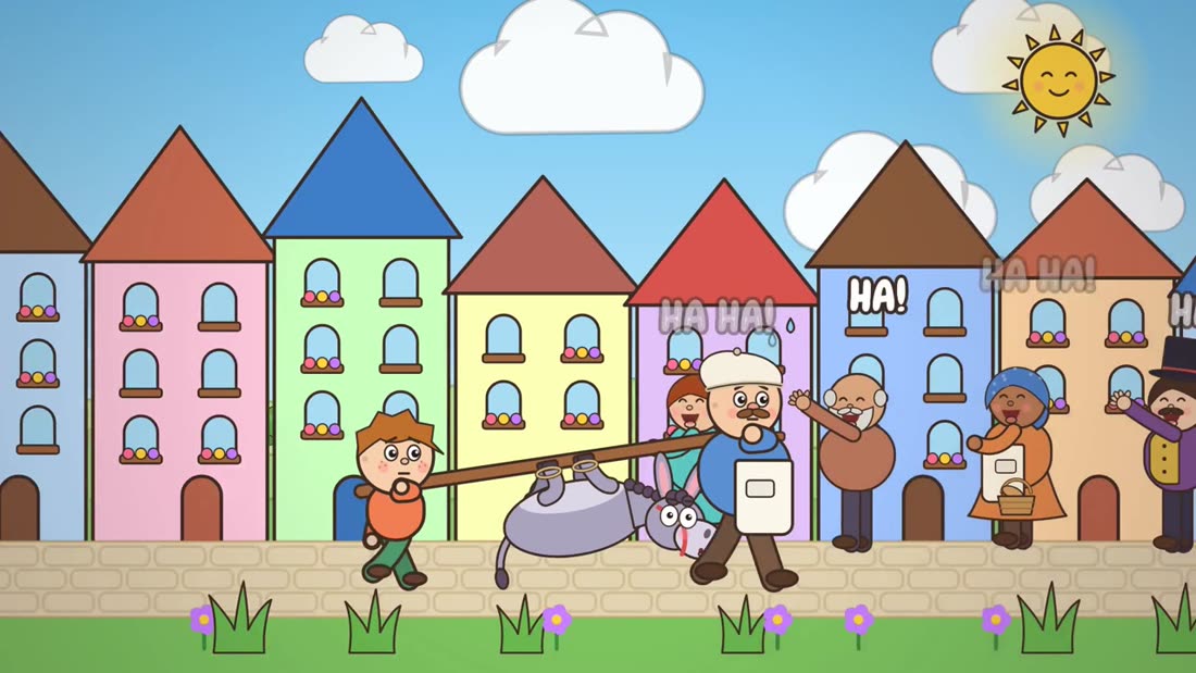 Animated scene from The Miller, His Son and Their Donkey